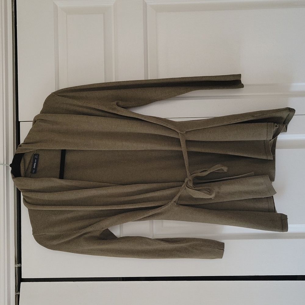 Zara Green Tie Cardigan